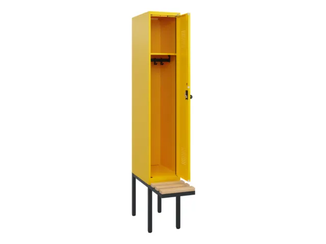 locker met bank,HxBxD 1950x300x815mm,1vak,vak B 300mm,draaigrendel