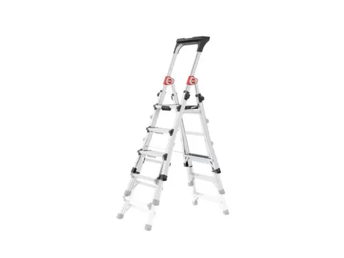 telescoop-platformladder,eenzijdig,3-5brede treden,balk L 1,9m