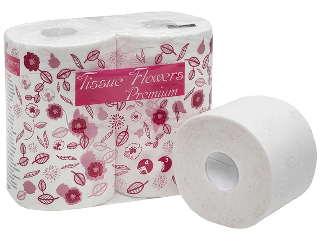 Toiletpapier Celtex Tissue Flowers 3-laags wit 300 vel krimp 6x4 rol