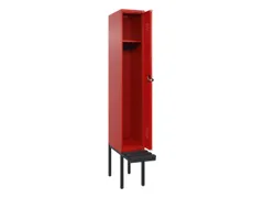 locker met bank,HxBxD 2120x300x815mm,1vak,vak B 300mm,draaigrendel