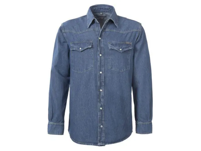 Chemise Brams Paris Brad A54, bleu jean, taille S, la piece
