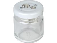 Puntenslijper Möbius & Ruppert dubbel glas met deksel van blik metale