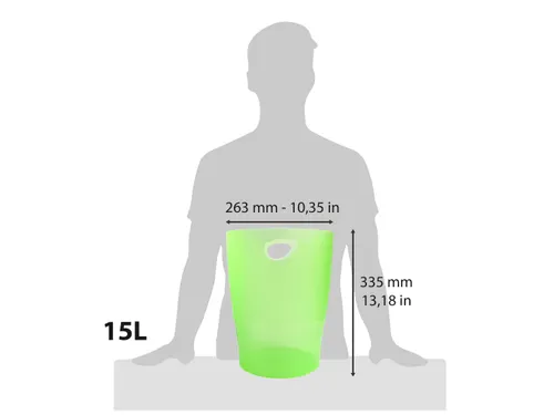 ECOBIN Papiermand 15 L appelgroen transp.