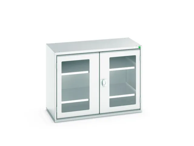 vitrinekast 800x1050x550mm 2xStalen bodem romp RAL7035 front RAL7035