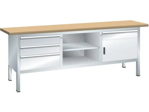 werkbank,HxBxD 840x2000x700mm,multiplexblad,draagverm. 1000kg,4voeten