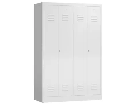 garderobekast HxBxD 1800x1185x500mm 4vak klink RAL9003