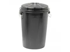 Denox kunststof Afvalvat met deksel 95 liter Zwart