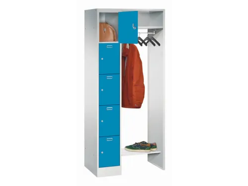 personeelsgarderobe cil.slot 1950x750x500mm 1x5 vakken 300mm RAL5012