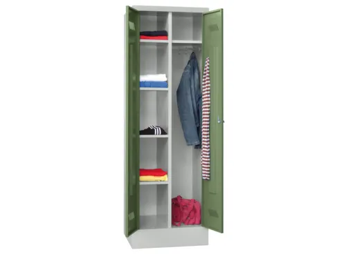 kleding-/wasgoedkast,HxBxD 1850x600x500mm,RAL7035,front RAL6011
