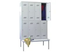 banklocker,dubbeldeks,HxBxD 2150x1200x800mm,RAL7035,front RAL7035