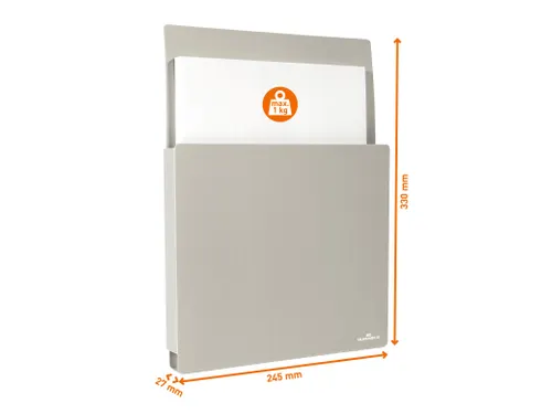 Documenthouder Info Box A4 magnetisch grijs