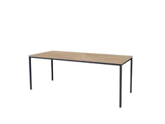 Domino Basic Tafel Vaste Hoogte 200x80 honey castello zwart 4-poots