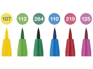 Tekenstift Faber-Castell Pitt Artist Pen Brush etui 6 stuks Springtime - 3