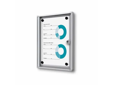 Muurvitrine Indoor Vergrendelbaar Brandwerend 1xA4 Zilver