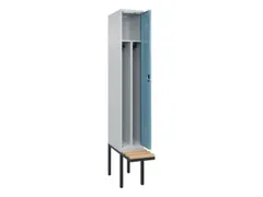locker met bank,voor scheiding van kleding,HxBxD 2120x300x815mm,1vak