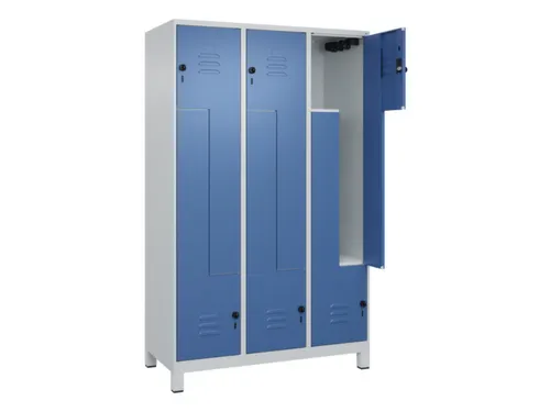 Z-garderobekast,HxBxD 1950x1200x500mm,vak B 200/400mm,draaigrendel