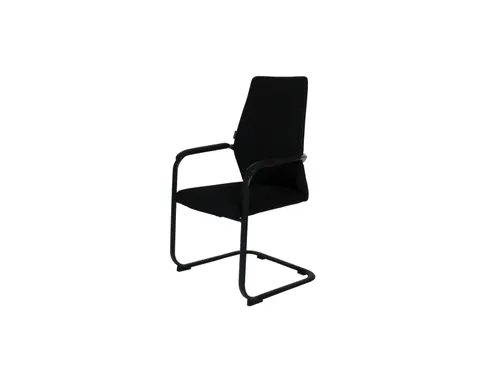 Conferentiestoel Serie 125 sledestoel frame zwart stof zwart