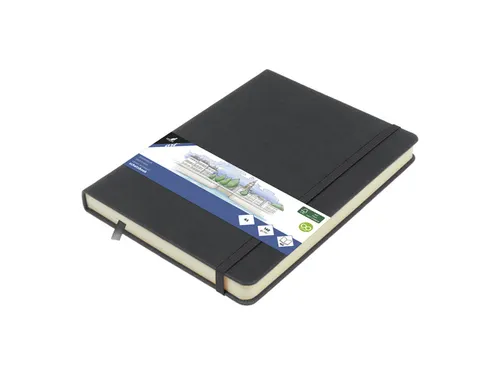 Schetsboek Kangaro A5 cold grey PU HC 80 vel 140gr roomwit met elastie