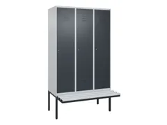 locker met bank,HxBxD 2120x1200x815mm,3vak,vak B 400mm,cil.-slot
