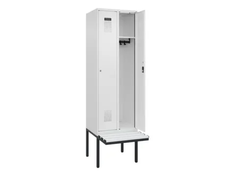 locker met bank,HxBxD 2120x600x815mm,2vak,vak B 300mm,cilinderslot
