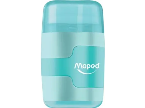 potloodslijper + gom Connect Soft Touch assorti pastelkleuren, op blis