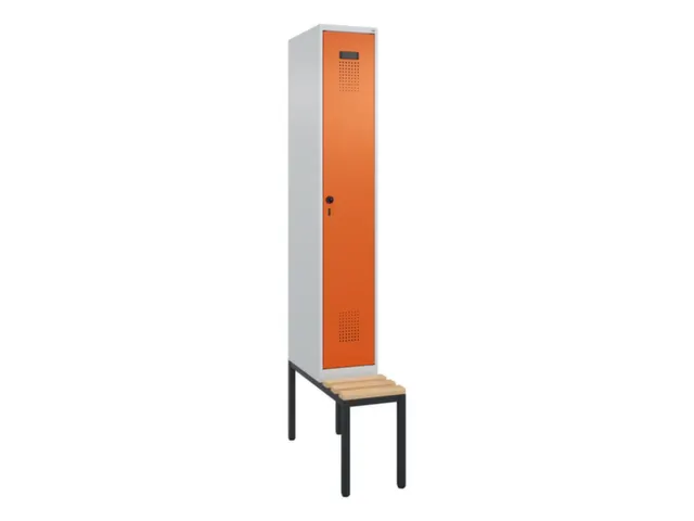 locker met bank,voor scheiding van kleding,HxBxD 2120x300x815mm,1vak