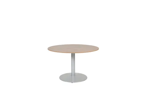 Linesto Vergadertafel Vaste Hoogte 120cm Rond Havana/Kersen 25mm Alu
