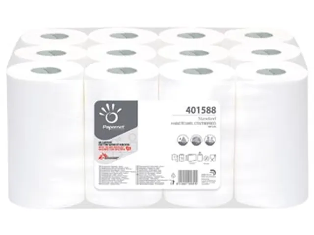 Papernet Handdoekrol Centerfeed 401588 1-Laags wit Pak à 12 Stuks