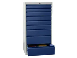ladekast HxBxD 1200x500x600mm 9laden cilinderslot RAL7035 front RAL501