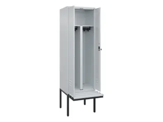 PBM-locker met bank,HxBxD 2120x600x815mm,2vak,vak B 300mm,draaigrendel - 2