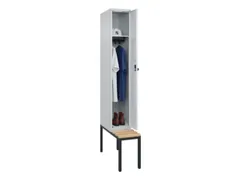 locker met bank,HxBxD 2120x300x815mm,1vak,vak B 300mm,draaigrendel