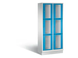 Lockerkast 1800x810x500mm 2x3 vakken Cilinderslot, Sokkel, RAL5012 - 2