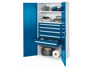 Materiaalkast Dubbelwandige Deur 1950x1000x600mm 2legborden 5laden - 1