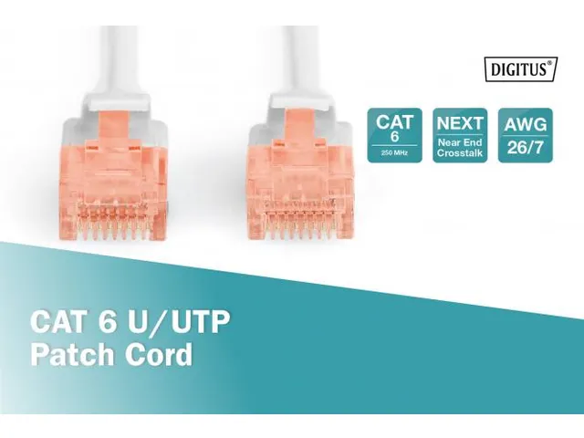 CAT 6 U-UTP patchkabel PVC AWG 26/7 Lengte 3m Grijs