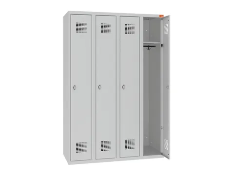 lockerkast,HxBxD 1800x1200x500mm,4vak,draaigrendel,sokkel,romp RAL7035