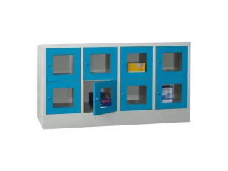 lockerkast,HxBxD 855x1600x500mm,4x2vakken,RAL7035,front RAL5012 - 2