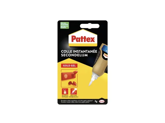 Secondelijm Pattex Gold GEL tube 3 gram op blister