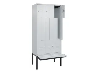 Z-garderobekast,HxBxD 2120x900x815mm,6vak,vak B 300mm,cil.-slot - 2