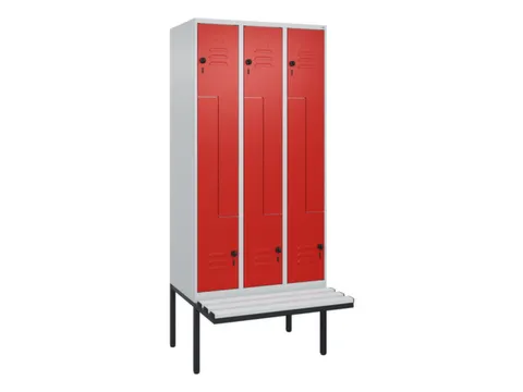 Z-garderobekast,HxBxD 2120x900x815mm,6vak,vak B 300mm,draaigrendel