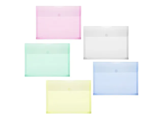enveloptas blauw A4 liggend met stretchplooi en klittenbandsluiting