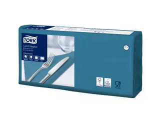 Tork 477845 Lunchservet Advanced Blauwgroen 33x33cm - 1