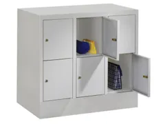 lockerkast,HxBxD 855x900x500mm,3x2vakken,RAL7035,front RAL7016