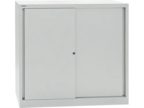 Schuifdeurkast Hxbxd 1181x1200x430mm 3oh 2legborden Staalplaat Ral7035