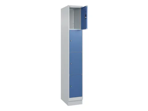 lockerkast,HxBxD 1950x300x500mm,1x4vakken,vak B 300mm,cil.-slot,sokkel