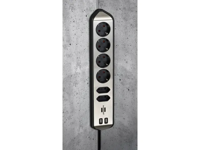 Stekkerdoos Brennenstuhl bureau Estilo 6 voudig inclusief 2 USB 2 m