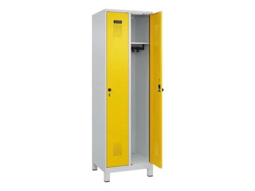 locker,HxBxD 1950x600x500mm,2vak,vak B 300mm,draaigrendel,voeten