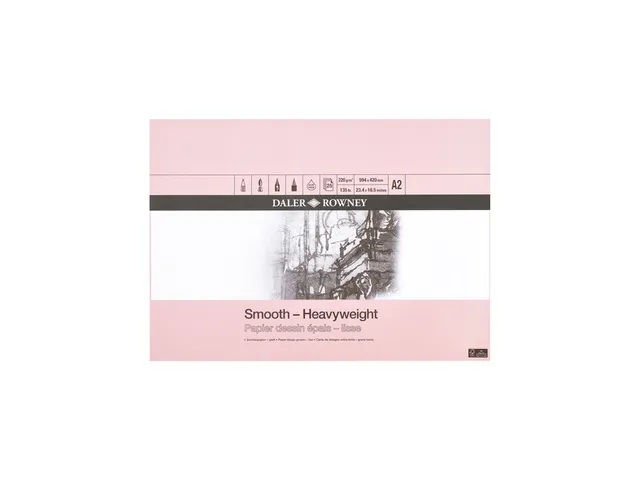 Tekenpapier Daler-Rowney Smooth Heavyweight 220gr A2 natuurlijk wit