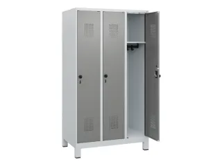 schoollocker,HxBxD 1630x900x500mm,3vak,vak B 300mm,draaigrendel,voeten - 1