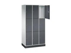 lockerkast,RAL 7035/RAL 7021,HxBxD 1950x920x500mm,3x3vakken,cil.-slot