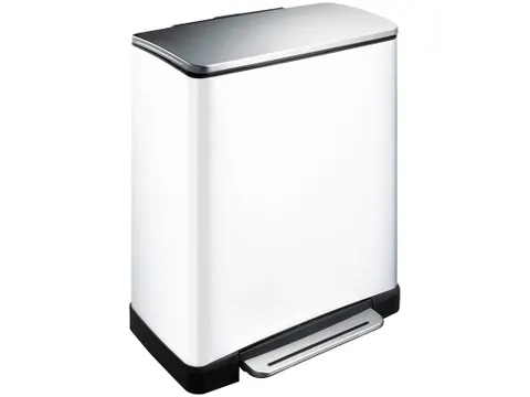 E-Cube recycling pedaalemmer 28+18 Liter Wit Mat RVS